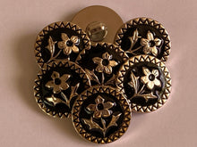 Load image into Gallery viewer, 1 Silver FLOWER Shank Buttons 22mm Wide Dresses Tops Coats Babies Blazers Shirt Sewing Craft