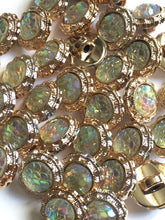 Load image into Gallery viewer, 10 Shine Gold Diamante Shank Buttons 13mm Wide Dresses Tops Coats Babies Blazers Shirt Sewing Art Craft
