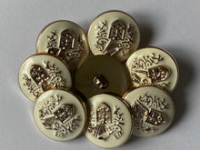 Load image into Gallery viewer, 5 Cream Shank Buttons 25mm Wide Dresses Tops Coats Babies Blazers Shirt Sewing Art Craft