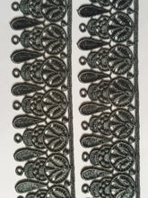 Load image into Gallery viewer, 1 yard GREY Lace Trims 49mm Wide Embroidered Guipure Trimmings Cardmaking Wedding Home Decor Sewing Craft Projects