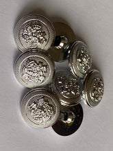 Load image into Gallery viewer, 1 Silver Shank Buttons 22mm Wide Dresses Tops Coats Babies Blazers Shirt Sewing Craft