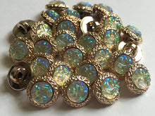 Load image into Gallery viewer, 10 Shine Gold Diamante Shank Buttons 12mm Wide Dresses Tops Coats Babies Blazers Shirt Sewing Art Craft