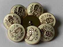 Load image into Gallery viewer, 5 Cream Shank Buttons 25mm Wide Dresses Tops Coats Babies Blazers Shirt Sewing Art Craft