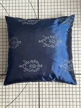 Load image into Gallery viewer, Decorative Handmade Pillow Cushion Cover 16” x 16” 18” x 18” 20” x 20” Blue Flower
