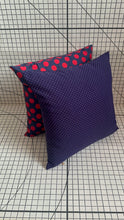 Load image into Gallery viewer, Decorative Handmade Pillow Cushion Cover 16” x 16” 18” x 18” Navy Blue and White Polka Dots
