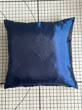 Load image into Gallery viewer, Decorative Handmade Pillow Cushion Cover 16” x 16” 18” x 18” 20” x 20” Blue Square Diamond
