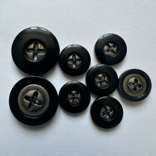 Load image into Gallery viewer, 2 6 GREY Black 15mm 23mm Wide Quality Beautiful Buttons Jacket Shirt Sewing Craft Costume

