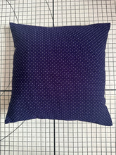 Load image into Gallery viewer, Decorative Handmade Pillow Cushion Cover 16” x 16” 18” x 18” Navy Blue and White Polka Dots
