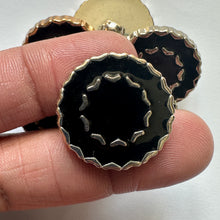 Load image into Gallery viewer, 5pcs BLACK LIGHT GOLD 25mm Wide Shank Chain Buttons Sewing Craft Coat Jacket Costume
