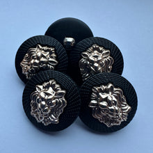 Load image into Gallery viewer, 6 10 20 BIG CAT Silver Gold Black 18mm 21mm Wide Shank Buttons Jaguar Tiger Lion Cheetah Leopard Panther Puma Coats Blazers Jackets Suits
