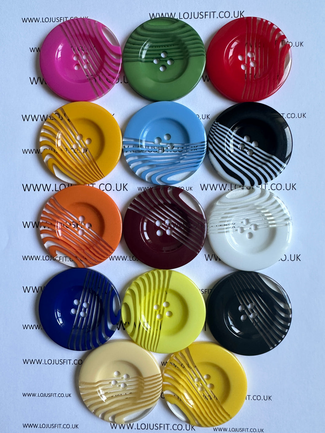 1pc Stripes Across Plastic Buttons 44mm for Sewing Craft Jacket Shirt Skirt Trousers Coat Many Colours