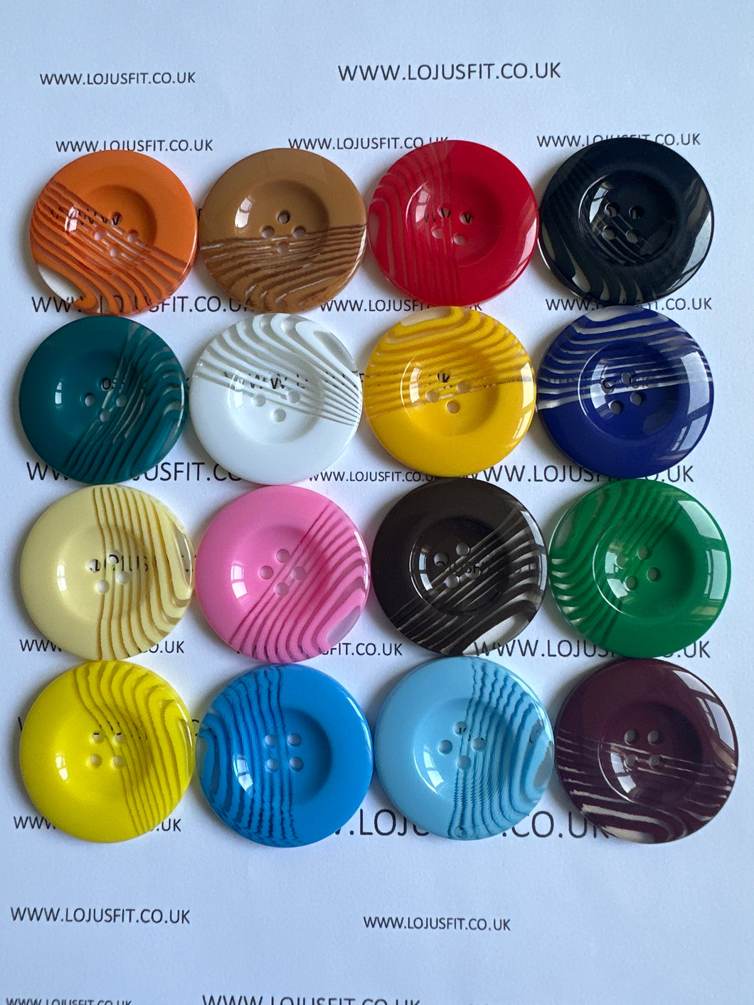 1pc Stripes Across Plastic Buttons 38mm for Sewing Craft Jacket Shirt Skirt Trousers Coat Many Colours