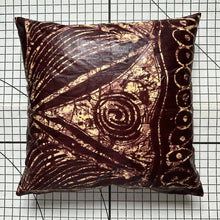 Load image into Gallery viewer, Decorative Handmade Pillow Cushion Cover 16” x 16” 18” x 18” 20” x 20” Kampala Batik African Fabric Brown
