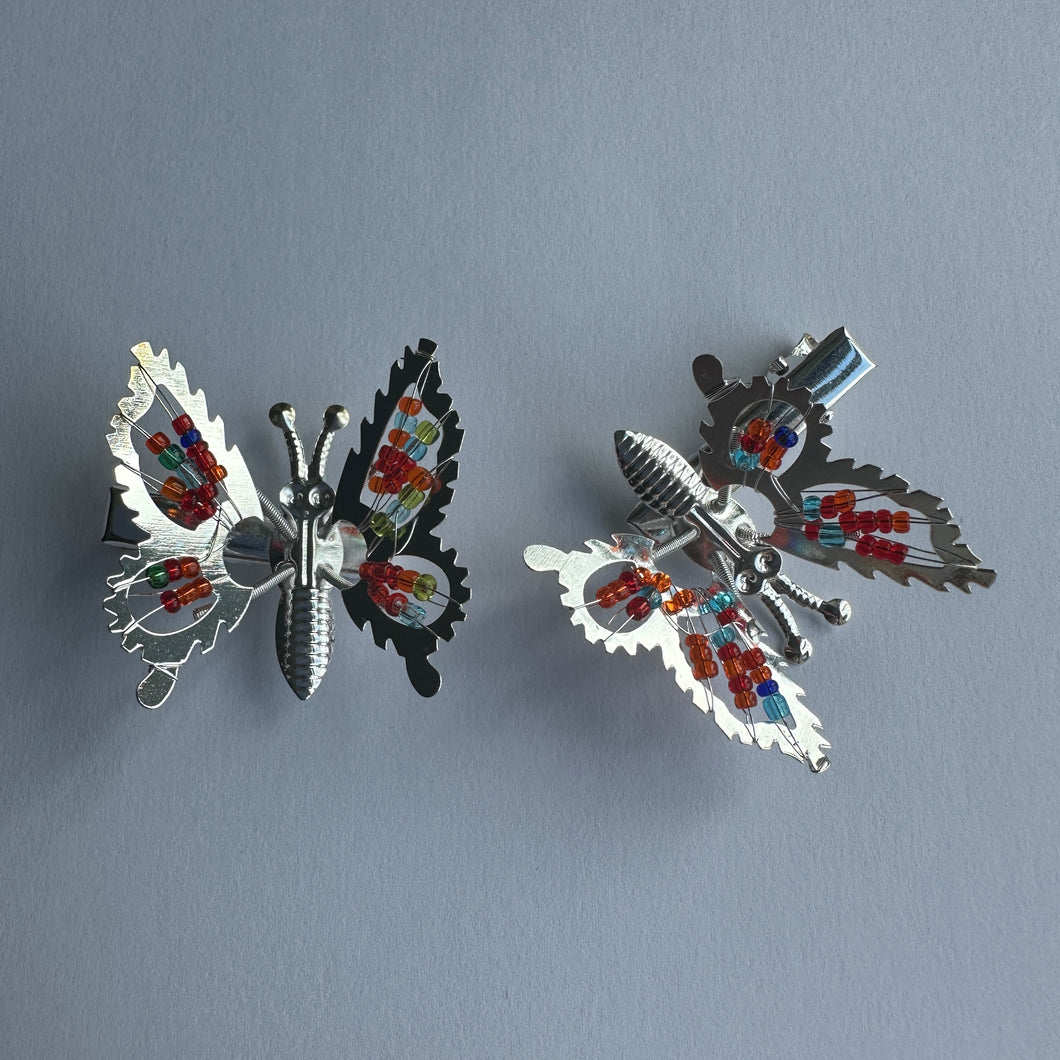 1pc Butterfly Hair Clip Silver Gold Girls Ladies Women Flowers Wedding Decorations Sewing Craft