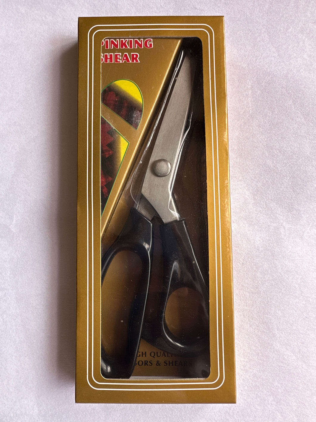 Zig Zag SCISSORS 9” Professional STAINLESS STEEL Black Handles Sewing Craft Home Kitchen Office Multi Purpose Use