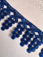 Load image into Gallery viewer, 1m DARK BLUE Lace Trims 64mm Wide Embroidered Guipure Trimmings Cardmaking Wedding Home Decorations Sewing Craft Projects

