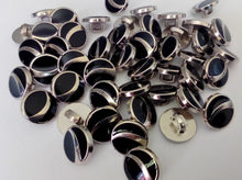 Load image into Gallery viewer, 10 20 50 Silver Across Black Shank Quality Buttons 13mm Wide Dresses Tops Coats Babies Blazers Shirt Sewing Craft
