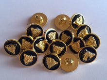 Load image into Gallery viewer, 5 10 20 BIG CAT Gold Black 13mm Wide Shank Quality Buttons Jaguar Tiger Lion Cheetah Leopard Panther Puma Coats Blazers Jackets Suits
