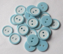 Load image into Gallery viewer, 10 20 POWDER BLUE WHITE Quality Buttons Shirt Sewing Craft 16mm wide
