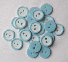 Load image into Gallery viewer, 10 20 POWDER BLUE WHITE Quality Buttons Shirt Sewing Craft 16mm wide
