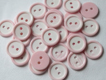 Load image into Gallery viewer, 10 20 40 BABY PINK WHITE Quality Buttons Shirt Sewing Craft 16mm wide
