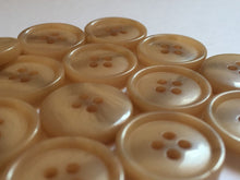 Load image into Gallery viewer, 10 20 40 LIGHT BROWN 20mm Wide Quality Beautiful Buttons Jacket Shirt Sewing Craft 4 Holes
