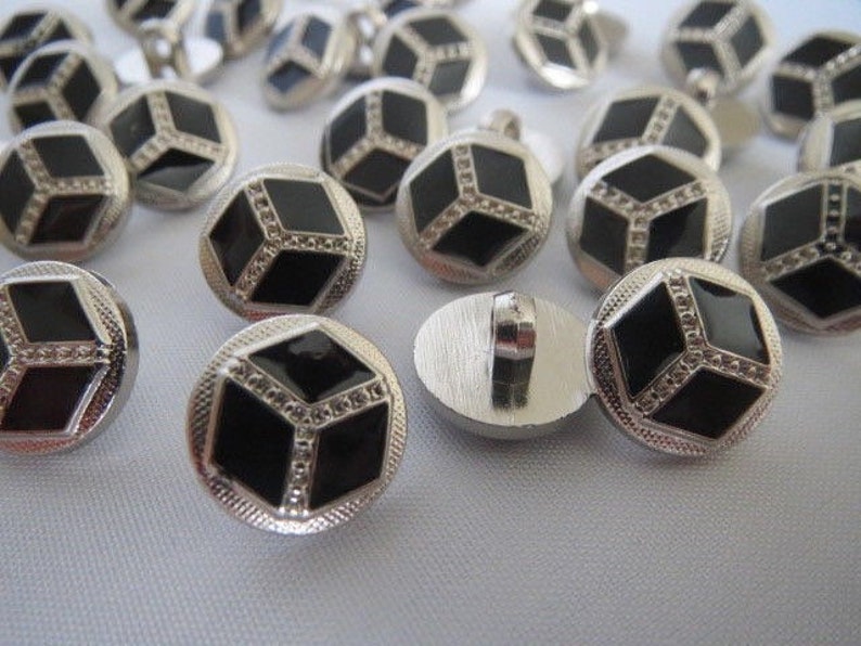 10 20 50 Star Black Silver Shank Quality Buttons 13mm Wide Dresses Tops Coats Babies Blazers Shirt Sewing Craft