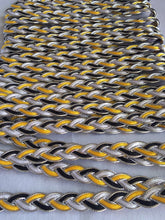 Load image into Gallery viewer, 6 yards PLAITS SILVER Metallic Shine Quality 13mm Different Colours Trims Fancy Trimmings
