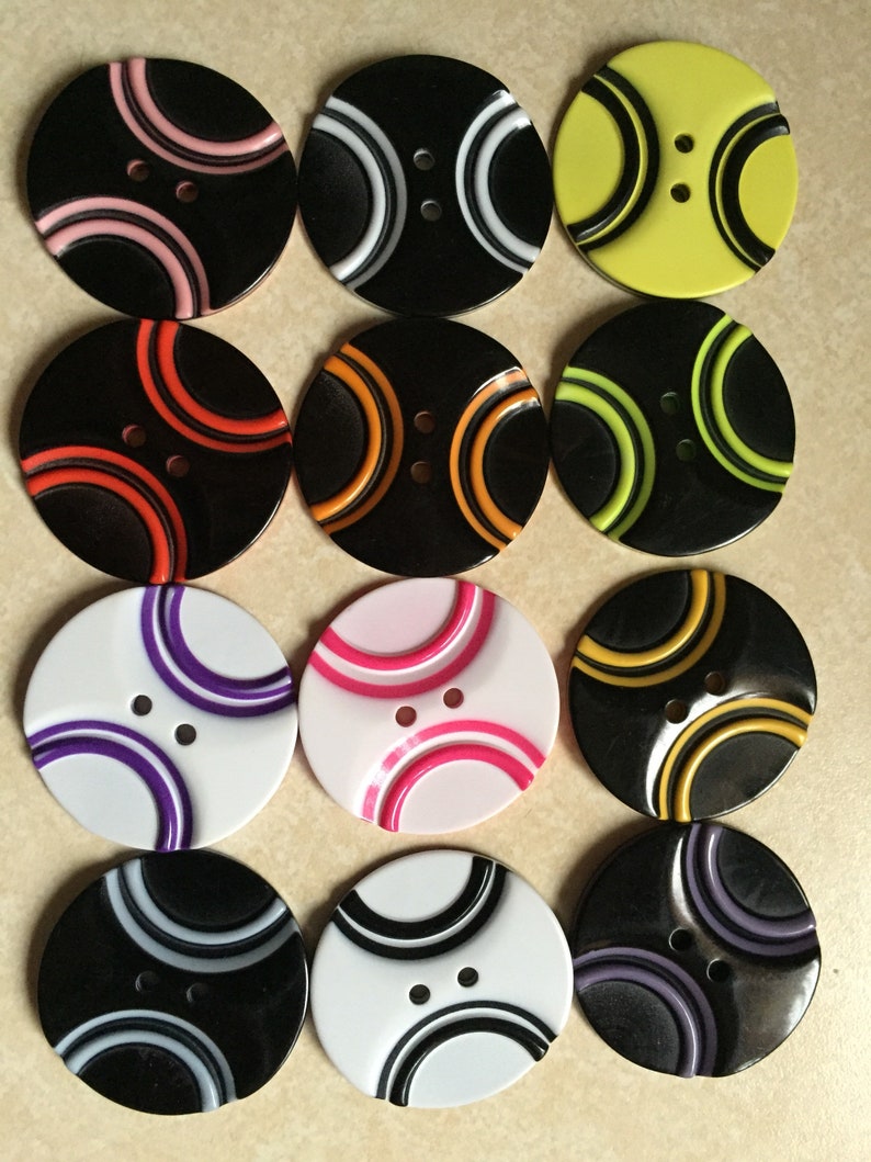 1pc Quality Double Cs Stripes Buttons 39mm for Sewing Craft Jacket Shirt Skirt Trousers Coat Many Colours