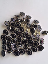 Load image into Gallery viewer, 10 Silver Black Windmill Double Circles Shank Quality Buttons 12mm Wide Dresses Tops Coats Babies Blazers Shirt Sewing Craft
