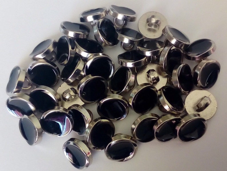 10 Silver Black Windmill Double Circles Shank Quality Buttons 12mm Wide Dresses Tops Coats Babies Blazers Shirt Sewing Craft