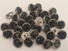 Load image into Gallery viewer, 10 20 50 GOLD Flower On Black Shank Quality Buttons 11mm Wide Dresses Tops Coats Babies Blazers Shirt Sewing Craft
