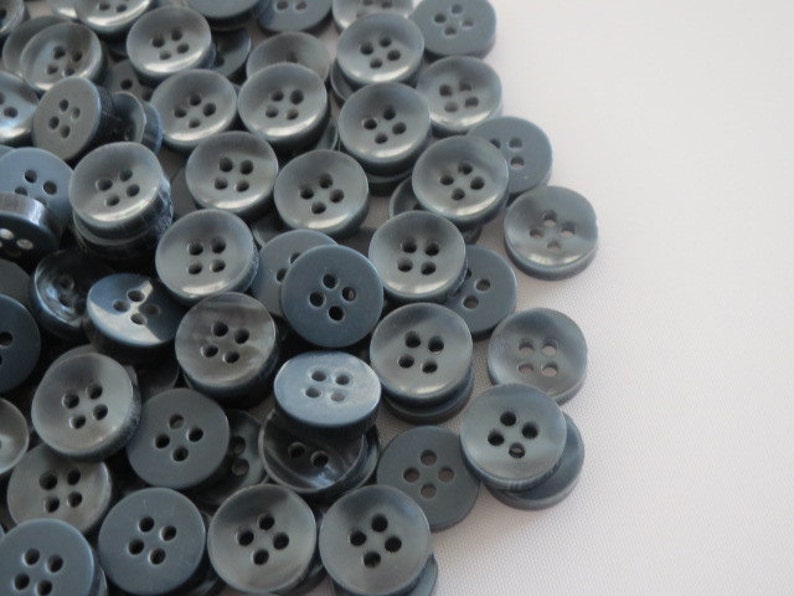 50 100 GREY Quality Buttons Shirt Sewing Craft 12mm Wide More Colours Also Available