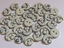 Load image into Gallery viewer, 10 FACE IVORY WHITE 14mm Wide Clown Nose Quality Beautiful Buttons Jacket Shirt Sewing Craft 2 Holes
