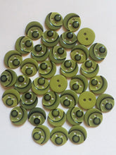 Load image into Gallery viewer, 10 FACE LIME ARMY GREEN 13mm Wide Clown Nose Quality Beautiful Buttons Jacket Shirt Sewing Craft 2 Holes
