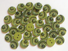 Load image into Gallery viewer, 10 FACE LIME ARMY GREEN 13mm Wide Clown Nose Quality Beautiful Buttons Jacket Shirt Sewing Craft 2 Holes
