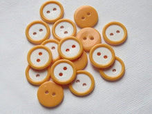 Load image into Gallery viewer, 10 20 40 ORANGE WHITE Quality Buttons Shirt Sewing Craft 16mm wide
