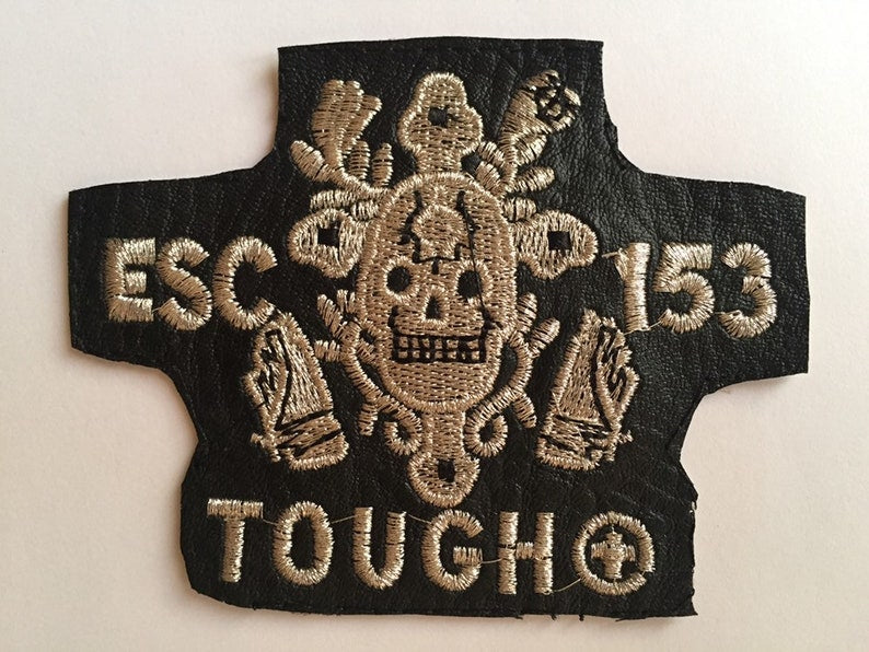 Tough SKULL Leather 76mm x 97mm Sew-On Embroidered Patch Denim Biker Leather Jacket Coat Bags Rock And Roll