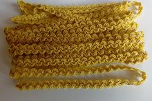 Load image into Gallery viewer, 1 yard YELLOW GOLD Glitter Shine Quality Ric Rac Trim 10mm Wide Many Colours Zig Zag Braid Ricrac Trimming Rick Rack
