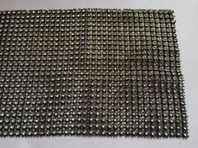 Load image into Gallery viewer, 24 Rows Silver Rhinestone Trims On Black 125mm Wide 1 yard Sewing Craft
