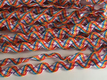 Load image into Gallery viewer, 1 yard MULTI COLOURS Rainbow Quality Ric Rac Trim 6mm Wide Many Colours Zig Zag Braid Ricrac Trimming Rick Rack
