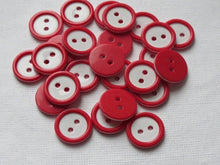 Load image into Gallery viewer, 10 20 40 RED WHITE Quality Buttons Shirt Sewing Craft 16mm wide
