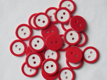 Load image into Gallery viewer, 10 20 40 RED WHITE Quality Buttons Shirt Sewing Craft 16mm wide
