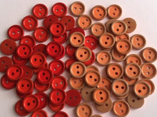 Load image into Gallery viewer, 20 40 RED ORANGE Quality Buttons 11mm Wide Tops Shirt Blouses Jumper Cardigan Babies Knit Crochet Doll House Sewing Craft
