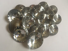 Load image into Gallery viewer, 5 Silver Shank Diamante 21mm 26mm 31mm Wide Quality Buttons Shine Dresses Tops Coats Babies Blazers Shirt Sewing Craft
