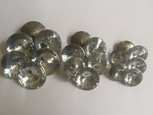 Load image into Gallery viewer, 5 Silver Shank Diamante 21mm 26mm 31mm Wide Quality Buttons Shine Dresses Tops Coats Babies Blazers Shirt Sewing Craft
