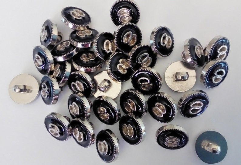 10 20 50 Silver 8 Black Shank Quality Buttons 13mm Wide Dresses Tops Coats Babies Blazers Shirt Sewing Craft