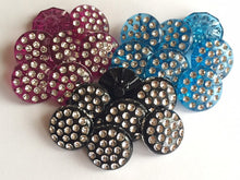 Load image into Gallery viewer, 10 20 Round Shank Deep 20mm Rhinestone Shine Quality Buttons One Hole Different Colours Dresses Tops Coats Babies Blazers Shirt Sewing Craft
