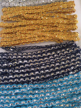 Load image into Gallery viewer, 4 yards+ SEQUIN SILVER Metallic Shine Quality 7mm Different Colours Trims Beautiful Trimmings
