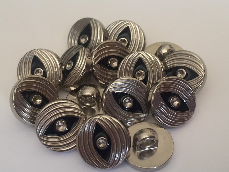 10 20 Gold Or Silver Black Eye Shank Quality Buttons 13mm Wide Dresses Tops Coats Babies Blazers Shirt Sewing Craft